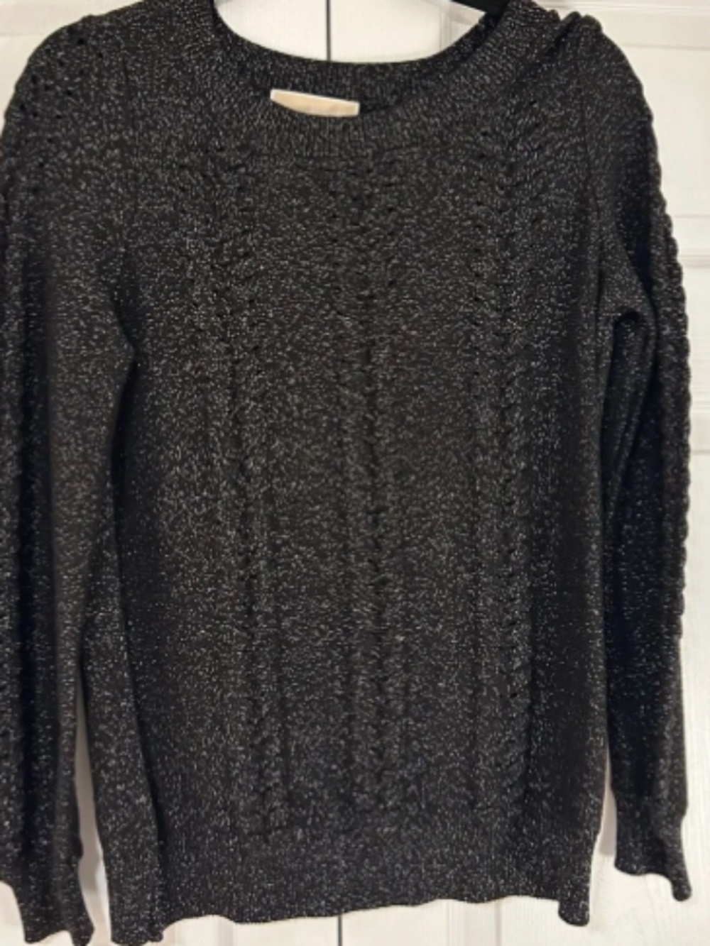 MICHAEL Michael Kors Black Metallic Knit Sweater Size S